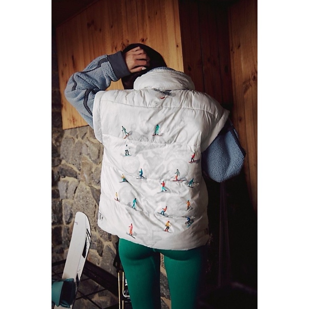 NWT Free People Movement In A Bubble Buti Logo Skiing Puffer Vest White XL $178